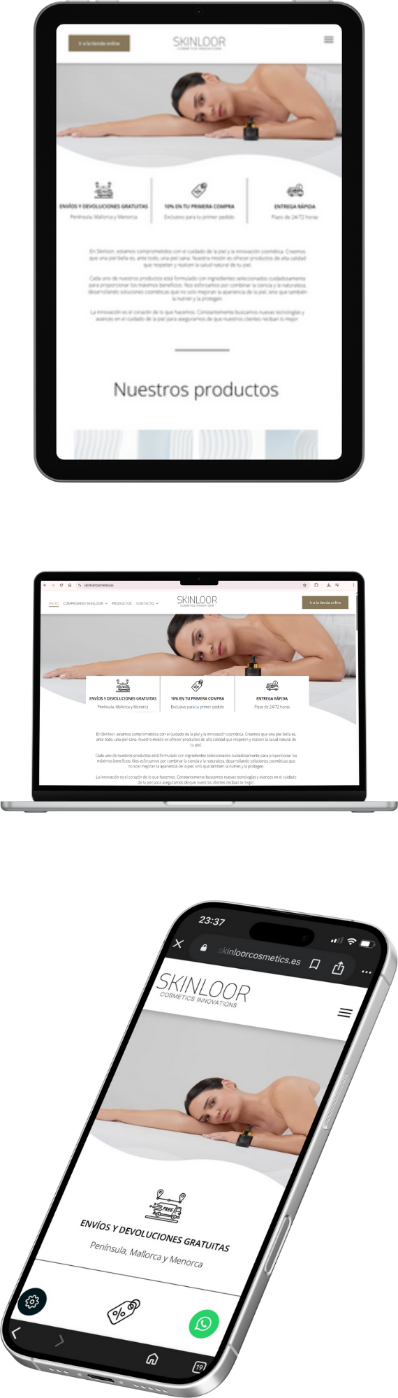 mock up skinloor web movil